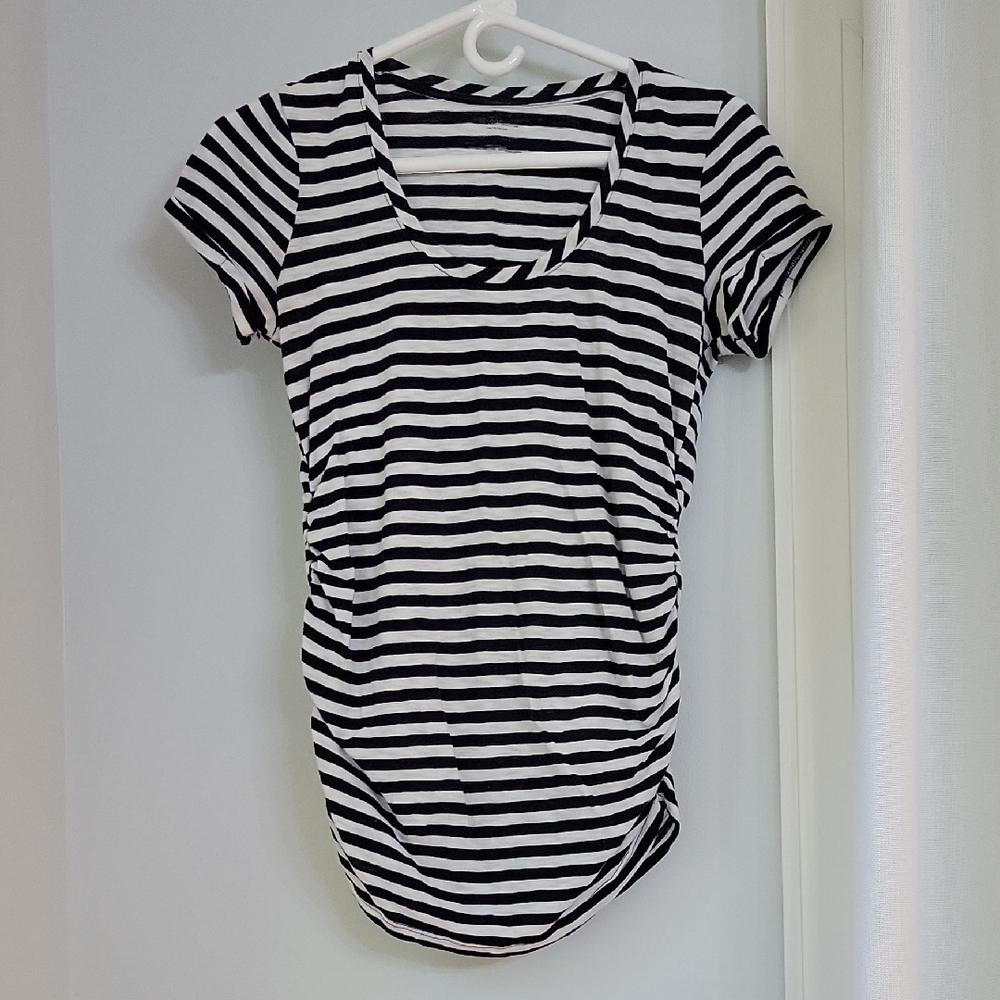 Motherhood Classic Navy and White Striped Tee
